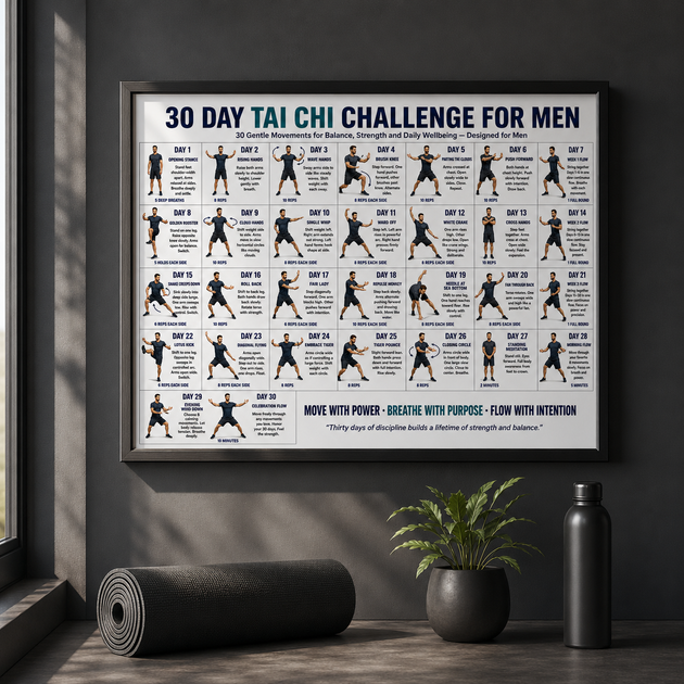 30 Day Tai Chi Challenge for Men — Printable Chart – VitaFlow Studio
