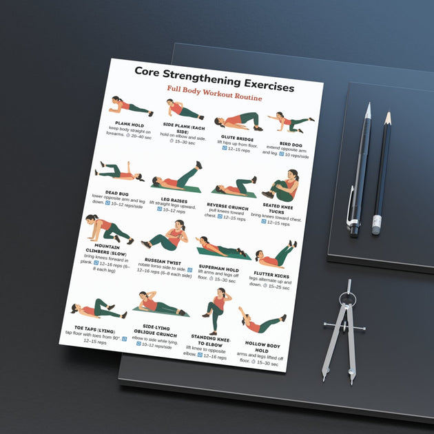 Core Strengthening Exercises Printable PDF Abs Workout Routine ...