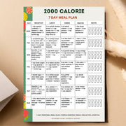 2000 Calorie Meal Plan 7 Day Printable PDF – VitaFlow Studio