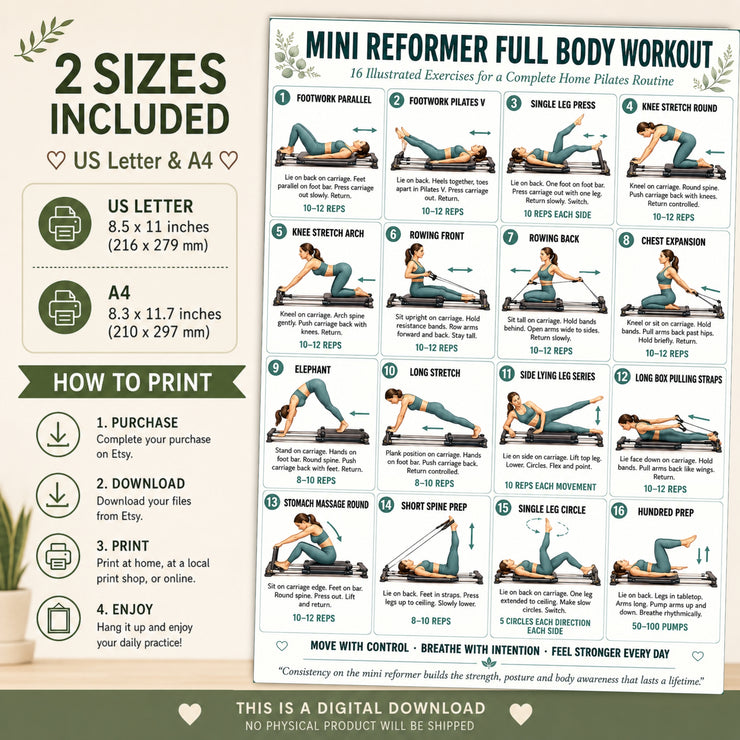 Mini Reformer Full Body Workout Printable PDF – VitaFlow Studio