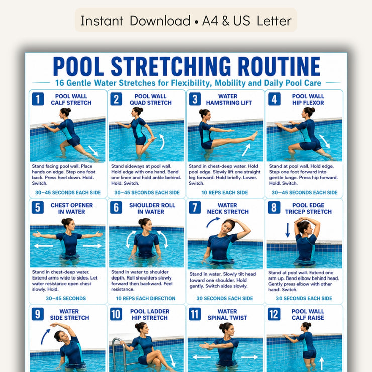Gentle Pool Session Plan.pdf Pool Stretching Routine Printable PDF – VitaFlow Studio