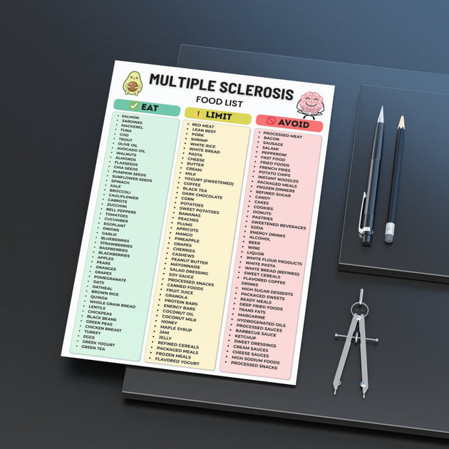 Multiple Sclerosis Diet Food List Printable PDF | MS Chart – VitaFlow ...