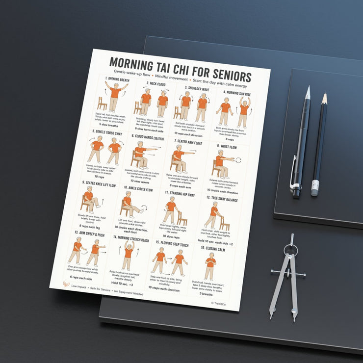 Morning Tai Chi Seniors Printable PDF | 16 Flow Moves – VitaFlow Studio