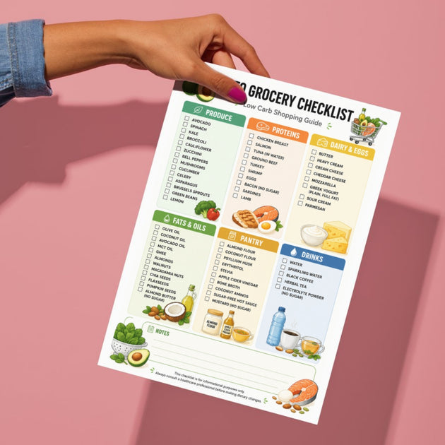 Keto Grocery Checklist Printable — Low Carb Shopping Guide PDF ...