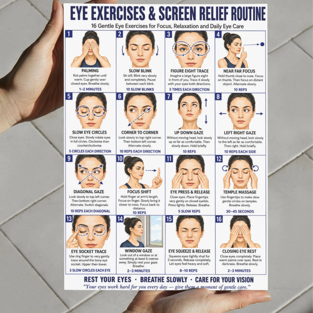 Eye Exercises Screen Relief Routine Printable PDF – VitaFlow Studio