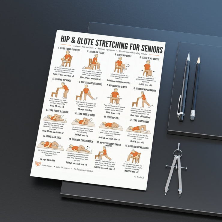 Hip & Glute Stretching Seniors PDF | 16 Gentle Mobility Moves ...