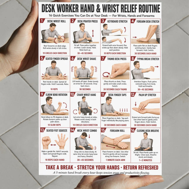 Desk Worker Hand & Wrist Relief Routine Printable PDF – VitaFlow Studio