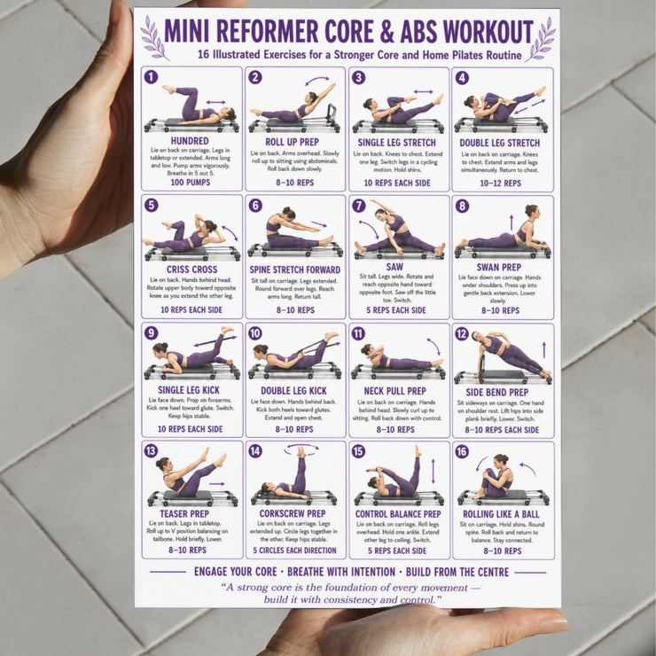 Mini Reformer Core & Abs Workout Printable PDF – VitaFlow Studio