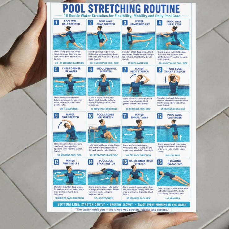 Pool Recovery Routine Pool Stretching Routine Printable PDF – VitaFlow Studio