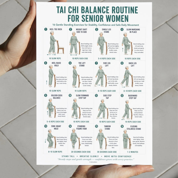 Tai Chi Balance Routine for Senior Women Printable PDF – VitaFlow Studio