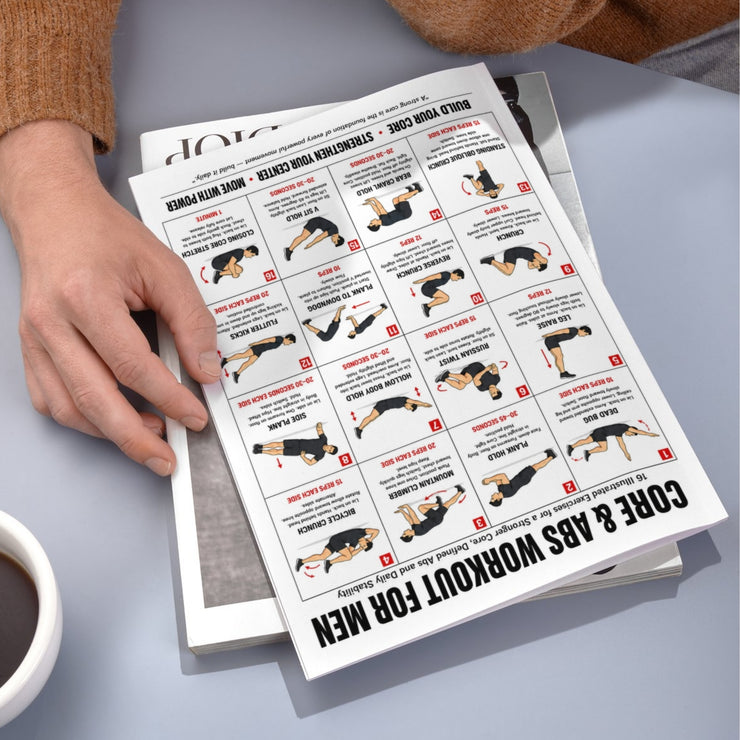 Core & Abs Workout for Men — 16 Exercise Printable Chart – VitaFlow Studio