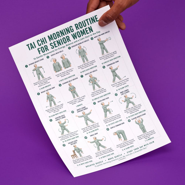 Tai Chi Morning Routine for Senior Women Printable PDF – VitaFlow Studio