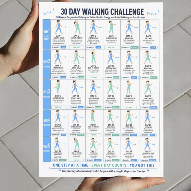 30 Day Walking Challenge — Progressive Printable Chart – VitaFlow Studio