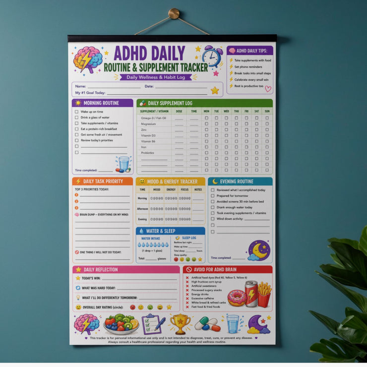 ADHD Daily Routine Tracker Printable | Habit Log PDF – VitaFlow Studio