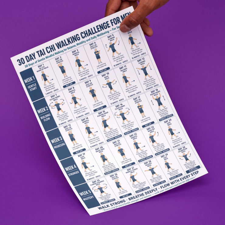 30 Day Tai Chi Walking Challenge for Senior Men — Printable – VitaFlow ...