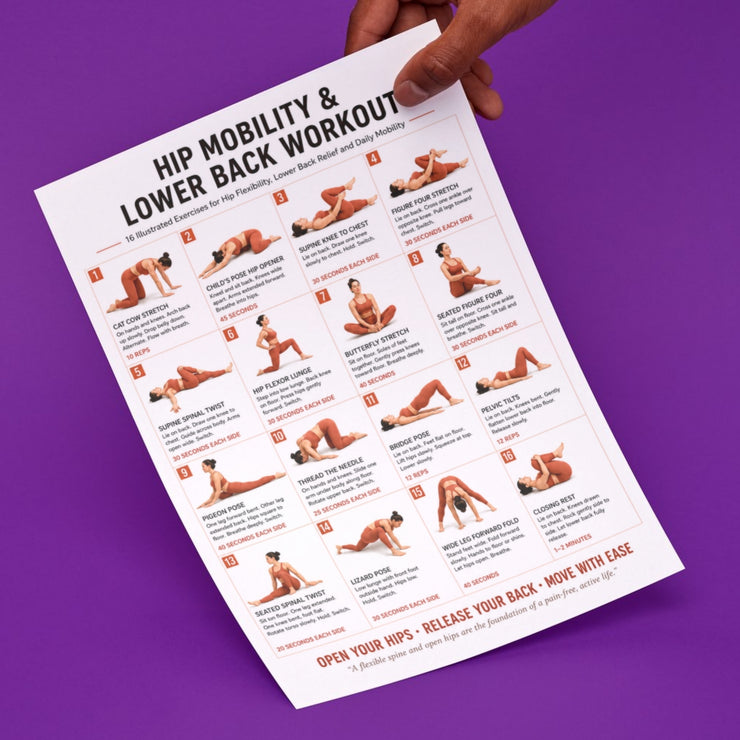 Hip Mobility & Lower Back Workout — 16 Exercise Printable – VitaFlow Studio