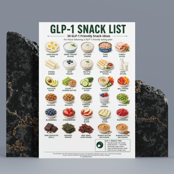 GLP-1 Snack List Printable | GLP-1 Friendly Snack Chart PDF – VitaFlow ...