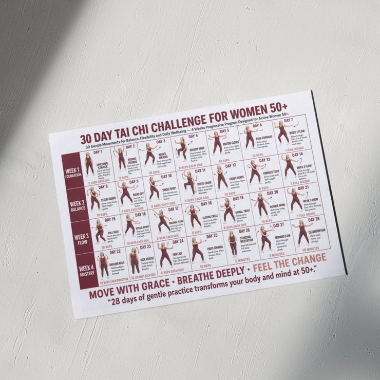 30 Day Tai Chi Challenge for Women 50+ — Printable Chart – VitaFlow Studio