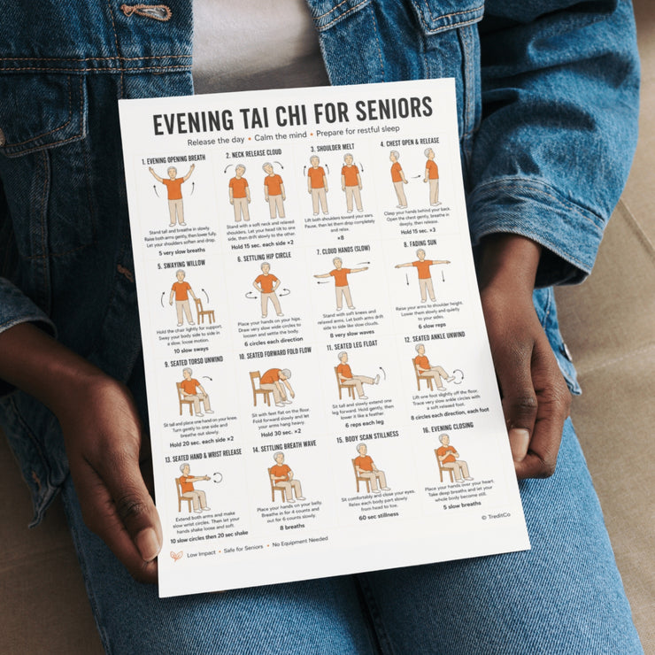 Evening Tai Chi Seniors Printable PDF | Wind Down Routine – VitaFlow Studio