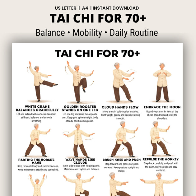 Tai Chi for 70+ Printable Gentle Daily Routine – VitaFlow Studio