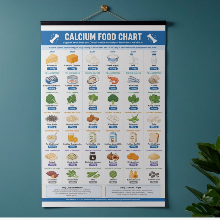 Calcium Food Chart Printable PDF | 42 Foods for Bone Health – VitaFlow ...