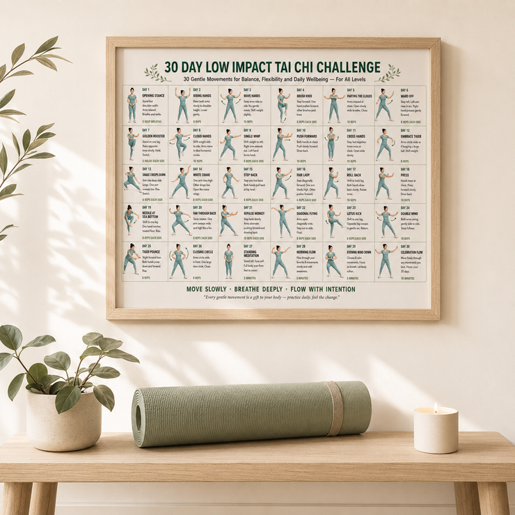 30 Day Low Impact Tai Chi Challenge — Printable PDF Chart – VitaFlow Studio