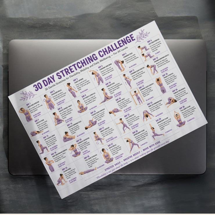 Stretch Fillable 30 Day Stretching Challenge — Printable PDF Chart – VitaFlow Studio